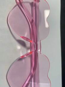 1/6/12/20 Pairs Heart Shaped Candy Color Rimless Fun Heart Party Glasses For Women Men Party Favors - Pink - View 3