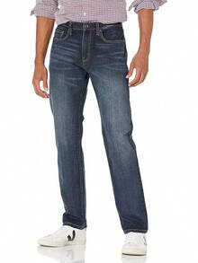 Men's Athletic Stretch Jeans - Colors - Dark Wash - View 12