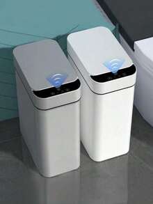 1 pieza Cubo de basura con sensor sin contacto de 12L, rango de detección de 40cm, tapa automática, cubo de basura automático impermeable y estrecho para cocina, sala de estar, baño, decoración del hogar, fiesta festiva, regalo - Multicolor - Ver 11