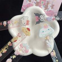 Sanrio قطعة واحدة مسطرة سانريو ذات نمط موجي من الغليتر السائل، مسطرة كرتونية جميلة بطول 20 سم (نمطين عشوائيين)