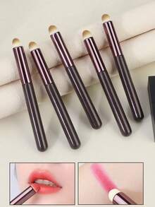 5pcs Round Lip Brushes, Portable Lip Stain Concealer Lip Liner Makeup Brushes, Professional Makeup Artist Tools - Multicolor - View 11