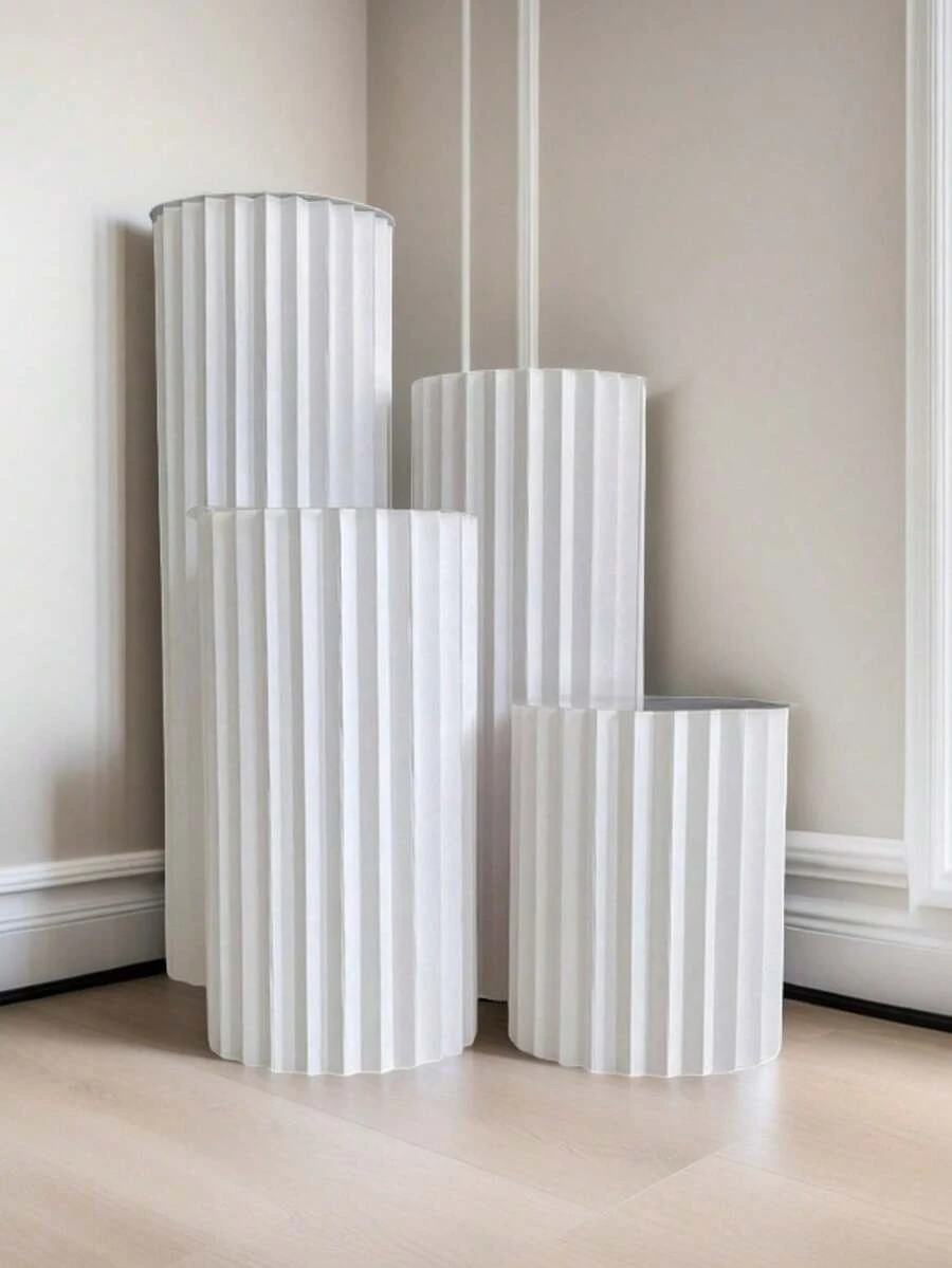 加固圆柱形设计，耐用婚礼薄纱派对用品，生日快乐，生日装饰，感恩节，圣诞节，婚礼，派对，可折叠纸板展示柱，白色底座，多功能甜品桌底座，可折叠柱架，生日派对背景，场景自由组合，方便收纳，单身派对，万圣节装饰，圣诞节装饰，小礼物