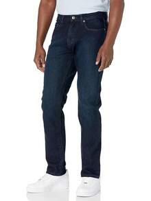 Men's Athletic Stretch Jeans - Colors - Blue Over Dye - View 12
