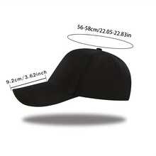 Unisex Polyester Baseball Cap, Sports Style, Soft Fabric With Slight Elasticity, Geometric Cross And Heart Pattern, Adjustable Buckle Closure - 黑色的 - 查看 3