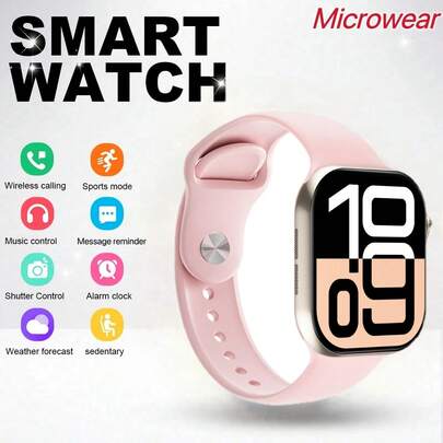 Microwear Smartwatch para mujeres y hombres/Reloj deportivo con personalización de fondo de pantalla, control de música, recordatorio de mensajes, monitoreo de frecuencia cardíaca, múltiples ejercicios, búsqueda de teléfono móvil, reproducción de música, cronómetro, podómetro, distancia, calorías, monitoreo de sueño, monitoreo de presión arterial, monitoreo de oxígeno en sangre, búsqueda de dispositivos, cambio de idioma, levantar la mano para iluminar la pantalla
