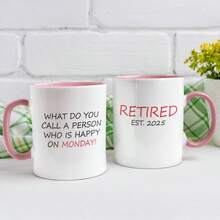 1 pieza Taza con diseño personalizado del nombre de jubilación, taza de texto personalizado, taza de café personalizada, taza de familia personalizada, crea tu propia taza, taza personalizada con nombre para café, regalo de recuerdo de jubilación, regalo para mejor amigo, regalo de jubilación para mamá/papá/abuelo/colega/amigo