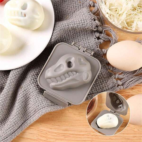 1pc Dinosaur Fossil Egg Mold, Plastic Cartoon Egg Presser, Creative Kitchen Cooking Tool, Fun Breakfast Gadget