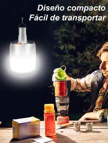 1 pieza Luces de camping,Luz LED Solar,Lámpara Camping Foco Solar Larga Duración Exterior Interior Bombilla,gancho para acampar,bombilla de emergencia, lámpara colgante para tienda y de trabajo, bombilla LED recargable por USB, luces portátiles para exteriores, accesorios de camping. - Multicolor - Ver 10