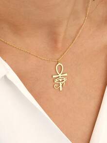 Ankh Necklace, Egyptian Protective Amulet, Ancient Symbol Pendant, Spiritual Jewelry For Women, Egyptian Cross Necklace, Unique Jewelry Gift - Multicolor - View 5