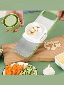 七合一多功能切片机、切丝机、蔬菜捣碎机，不锈钢可互换刀片，适用于切片、切丝、切块土豆、胡萝卜、黄瓜等