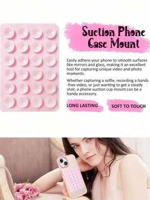 1pc - 24pcs Silicone Suction Cup Phone Holder Pad, Multi-Functional Suction Cup Wall Mount Bracket, Square Non-Slip Phone Case Stand, Suitable For Most Phones, Great For Home And Outdoor Shooting, Silicone Phone Suction Cup Holder, 24pcs Double-Sided Silicone Suction Cups, Easy Suction Cup Sticker, Non-Slip Phone Case, Portable Movable Stand