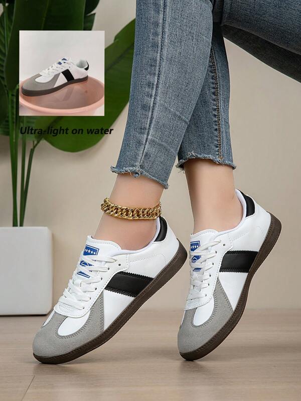 Tênis Casuais Novos e Retrô Femininos, Confortáveis, Leves, Versáteis, Pequenos Tênis Brancos Esportivos, Tênis de Treinamento Alemão