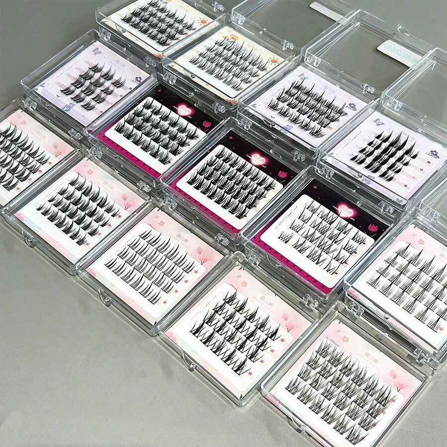 MIXIAOHE Mini Box 韓系旅行假睫毛 20簇 DIY C捲 濃密自然 拍照友好 分段式睫毛 10mm-13mm 便攜日常眼妝