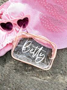 Personalized Makeup Bags, Beach Wedding Gifts, PVC Transparent Makeup Bags, Toiletry Bags, Bridesmaid Gifts, Summer Vacation, Bachelorette Party Multi-Functional,Space-Saving - Multicolor - View 3