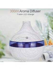 Difusor de aroma USB, 7 modos de luz LED, umidificador de aromaterapia com textura de madeira, umidificador de mesa silencioso com grande capacidade, presente ideal para amigos, familiares e mulheres - adiciona conforto e estilo à sua casa