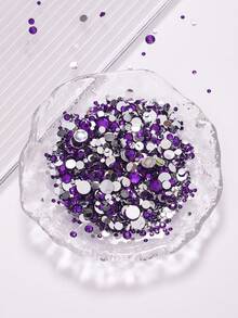 2MM-6MM, 5 Sizes Mix, 2000pcs/Pack, Non-HotFix, Multi Colors, Glue On Round Flatback Crystal Rhinestones Gems Jewelry Beads DIY Diamond Design Accessories Glitter Decal Decorations For Phone Cover,Clothes,Bag,Shoes, Handicraft Products.