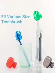 2/4/8pcs Portable Toothbrush Head Covers, Plastic Material, Size 4.5cm/1.8in | Ideal For Travel Essential Toothbrush Covers | Portable Plastic Toothbrush Case With Easy Open And Close Storage Box - Transparent Blue Protective Cover, Bathroom Accessory Essential For Home And Travel, Alcohol-Free - Multicolor - View 7
