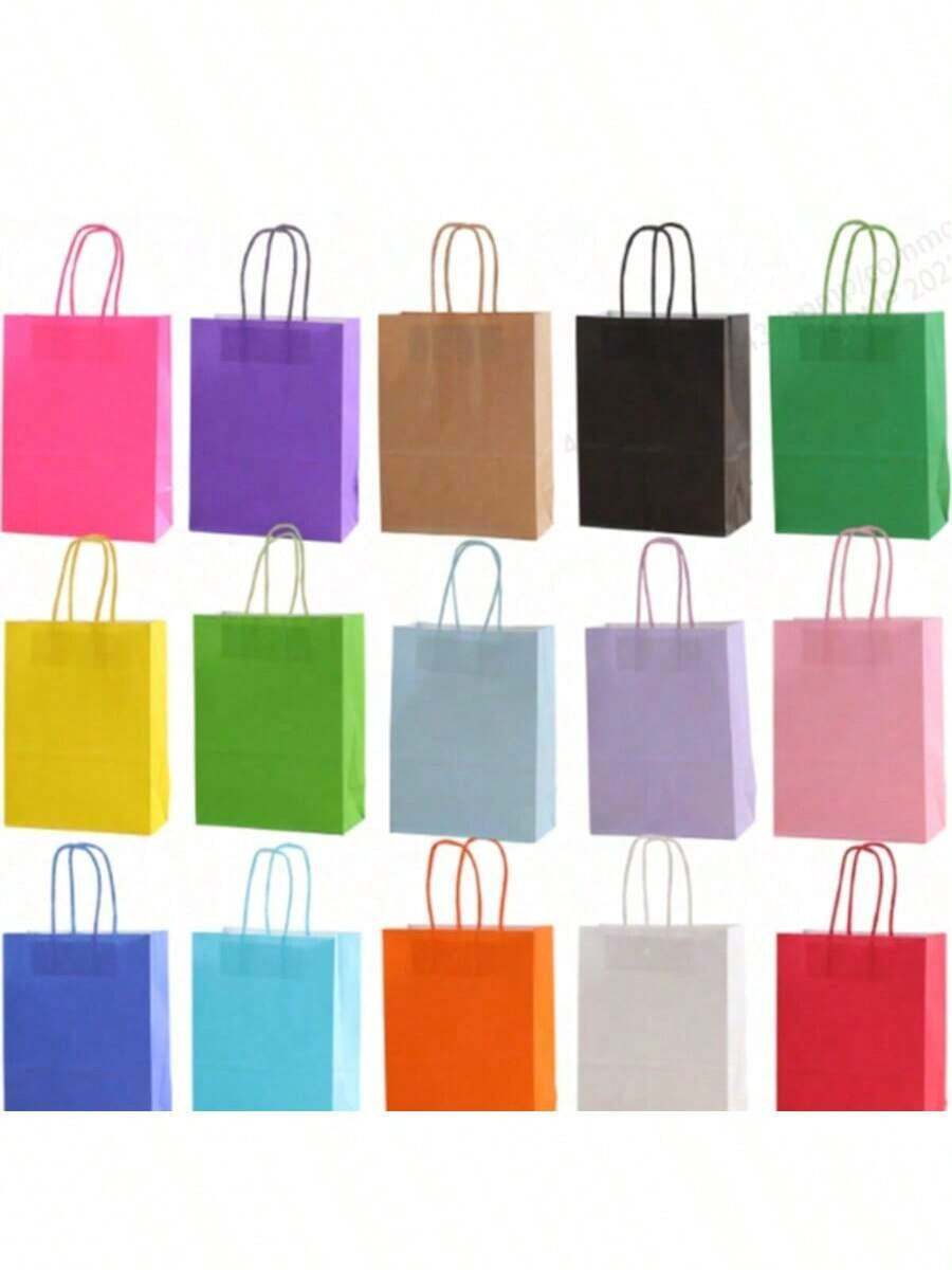 1 件，散装带手柄牛皮纸礼品袋，生日派对礼品袋和婚礼礼品袋，散装礼品包装袋，小型企业用品，最便宜的商品，购物袋，派对袋，派对礼品袋 - 彩色 - 查看 1