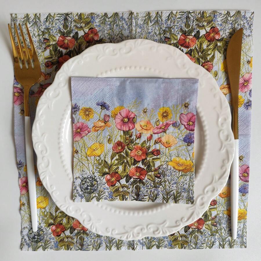 20 Stücke Frühling Sommer Bienen Honig Blumen Servietten, Einweg Papier Grün Blätter Blumen Handtücher für Badezimmer, Gäste-WC, Bridal-Shower, Hochzeitstag, Cocktail, Geburtstagsfeier, Zuhause, Küche, Essen, Camping, Backen & Tischdekoration, für Weihnachten, Valentinstag, Feier, Blumen- und Gras-Muster Servietten, Luxus Restaurant Blumen Pappbecher Decoupage Papier