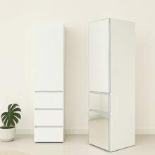 Elise Modular Wood Closet System With Mirror In White