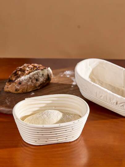 Cirelle Oval Fermentation Bowl, Handmade Rattan Basket With Cloth Cover, Suitable For Sourdough Baking - Ideal For Halloween, Christmas, Thanksgiving Fermentation & Baking Mold