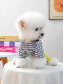 1件宠物衣服，狗狗/猫咪套装，小型犬可爱服装，保暖舒适连体衣，橄榄绿 - 彩色 - 查看 4