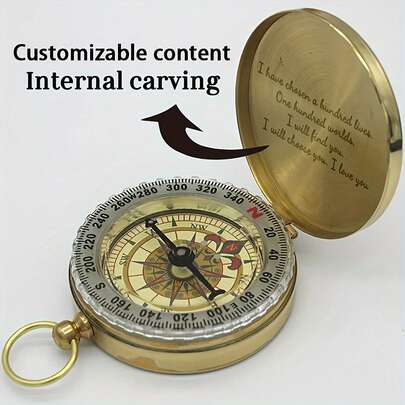 1 Piece Of Personalized Engraved Compass, Explorer Navigation Tool, Portable Compass, Perfect Anniversary Gift For Men, Graduation Gift For Friends, Best Gift For Men