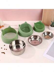 15° Tilted Cat Pet Feeding Bowl, Stainless Steel Bowl Body, Neck Protection Design To Prevent Spilling, Detachable And Washable, Pet-Friendly, 100ml Small Pet Bowl - Multicolor - View 8