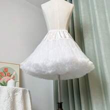 1件45厘米/55厘米多功能洛丽塔衬裙，棉花糖云朵柔软薄纱裙，白色衬裙，蓬蓬裙，芭蕾舞裙，角色扮演衬裙，圣诞节衬裙，叠穿配饰