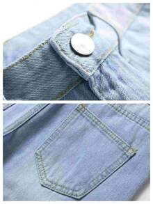 Tween Boys' Distressed Casual Jeans,Fashion Skinny  Classic High-Quality Denim Pants With Pockets For Party And Street Wear,Soft Comfortable Straight Leg Long Pants For Teens,Perfect For Outdoor,To 8-16 Year Old Size,Hip-Hop Skateboard Pants - 藍色 - 查看 5