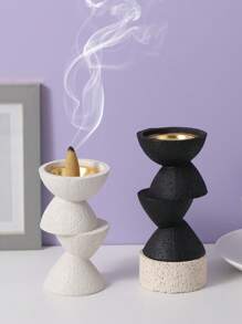 1pc Resin Realistic Stone Incense Burner, Faux Rock Statue, Multi-Purpose, Suitable For Home Decor, Living Room, Bedroom, Study, Foyer Table Decor Incense Holder