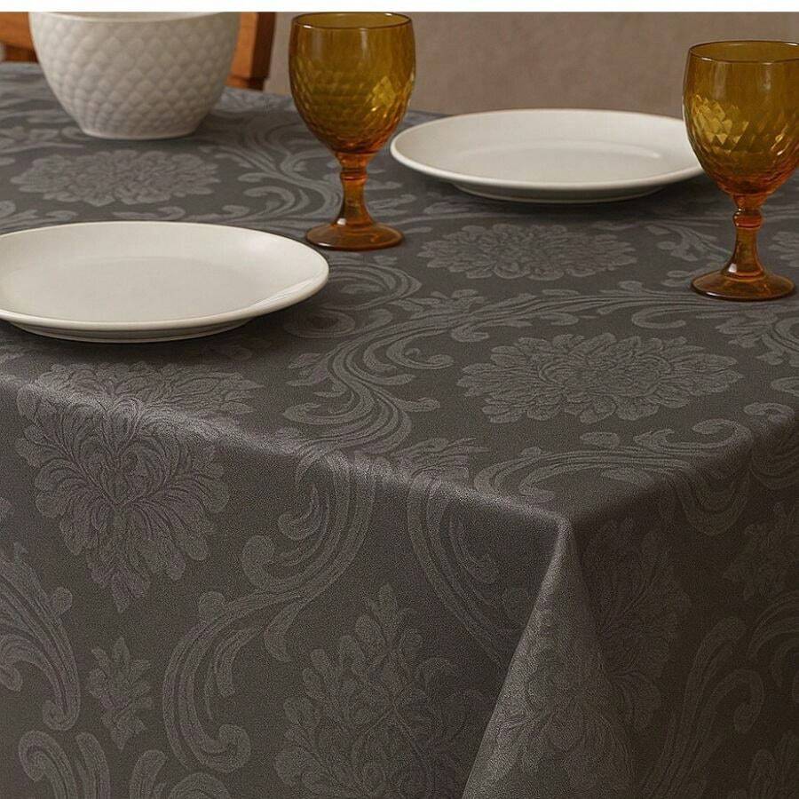 Durable And Elegant Rectangular Jacquard Fabric Tablecloth 4/6/8 Seats Luxury Promotion - 深灰色 - 查看 1