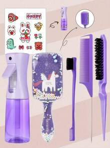 Miniature Cartoon Comb And A Set Of Continuous Spray Bottles With Cartoon Patterns - 4/6/8 Set,Brush,Hair Brushes,Edge Brush,Brush Hair,Hair Comb,Comb Hair,Detangling Brush,Ball Brush,Mini Hair Brush,Hair Brush Set,Wooden Comb,Hair Brush,Hairbrush,Hair Combs,Barber,Hair Tools,Hair Products,Hair Accessories,Slick Back Brush,Hair Care,Hair Comb,Barber Accessories,Comb Hair,Curly Hair Brush,Travel,Hair Stuff,Detangling Brush,Ball Brush,Mini Hair Brush,Hair Accessories,Curly Hair Products,Hairdressing Equipment,Christmas,Barber Accessories,Hair Accessories,Hairdressing,Wooden Comb, Comb, Slick Back Brush, Hairbrush, Edge Brush, Brush Hair, Hair Comb, Hair Brush Set, Comb Hair, Mini Hair Brush, Detangling Brush,Hair Products, Hair Tools, Hair Stuff, Hair Care, Curly Hair Brush, Barber, Barber Accessories, Hairdressing Equipment,Travel Essentials,Hairstyle,Hairdressing - Multicolor - View 20