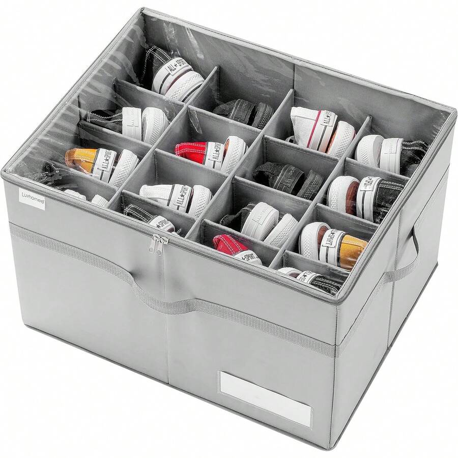 Paquete de 16 Zapatera Organizador, Caja Plegable de Tela para Zapatos con Cubierta Transparente, Caja para Zapatos Adecuada para Guardar Varios Zapatos - 1 pieza - Ver 1