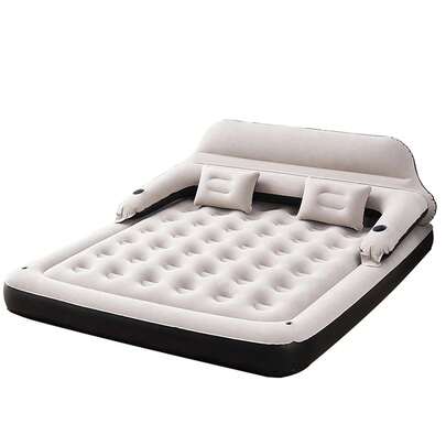 Inflatable Air Mattress With Backrest Air Bed Sleeping Pad For Camping Beach