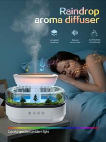 Aroma Humidifier,250ml Microlandscape Raindrop Essential Oil Aromatherapy Diffuser,7 Colorful Light Essential Oil Diffuser,Rainfall Humidifier With Rain Sounds,Auto-Off Timing Ultrasonic Fragrance Diffuser Air Fresher Humidifier For Home Bedroom,Office,Yoga,Microlandscape Home Decoration,Ideal Gift For Women Girls,Birthday Gift,Wedding Gift,Christmas Gift,Christmas Decoration