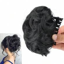 女款亂髮髻夾式接髮片 大波浪捲髮盤髮假髮片 合成纖維夾式馬尾接髮 蓬鬆盤髮髮片 適合婚禮、日常派對、萬聖節 - 彩色 - 查看 9