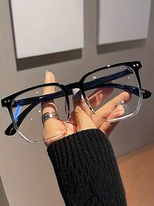 1pc Unisex Fashion Sunglasses, Ultra-Light PC Frame & Resin Lens, Retro Oversized Korean Style Casual Minimalist Non-Prescription Glasses, Suitable For Office, School, Party And Daily Commute - Fashionable Accessory, Minimalist Design Preferred By Fashion Enthusiasts