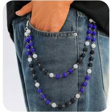 Wallet Chain Layered Pants Chains For Men Women Baseball Punk Jeans Key Chain Exquisite Rhinestone Pocket Chain Gifts For Baseball Players Lovers