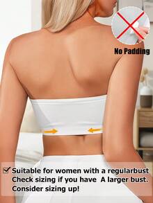 Women's Sexy Strapless Bra Seamless Tube Top No Padding Traceless Bandeau White Wireless Bralette Tube Bras Intimates Lingerie Tube Tops Underwear Backless Bra Soft Fabric Suitable For Pairing With Dresses And Everyday Wear