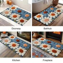 雏菊图案装饰垫可机洗，适用于浴室、卧室、厨房和玄关等室内外空间。它是春夏秋冬四季的理想家居装饰，也是万圣节和圣诞节馈赠亲朋好友的完美礼物。