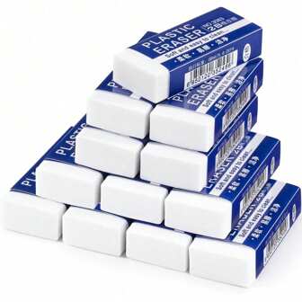 10/6-pack suddgummi för skolkontoret, vitt suddgummi för målning, konstnärligt suddgummi för ren borttagning utan att skada papper, lämplig för barns dagliga användning