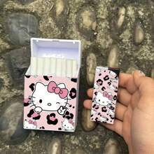 1 Sanrio For Hello Kitty Cute Cartoon Cigarette Case, Can Hold 20 Thick Cigarettes Soft And Hard Pack Universal Pressure-Resistant Cigarette Case (Not Including Lighter)