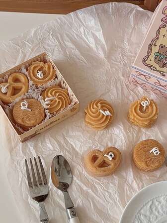 4 st/2 st/1 st kakformade ljus, kreativa ljus, doftljus, unika ljusformade, rökfria ljus, presenter, heminredning, bordsdekor, rekvisita, födelsedagsdekorationer, ljusdekoration, dekorativt ljus