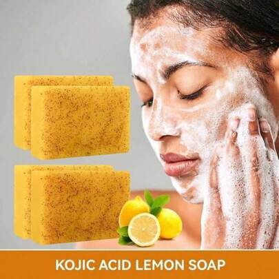 Turmeric & KojicAcid Brightening Soap, DarkSpot Remover, Kojic AcidSoap, Soap Body CareBody Wash Lemon FlawlessOrganic Moisturize Friend Turmeric Soap Bar Turmeric Kojic Acid Soap Body Wash