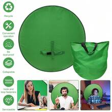 Portable Green Screen Chair, 28.4 In Greenscreen Backdrop With Stand Double Sided Foldable Green Background, For Photography Streaming Gaming Photo Zoom Video Chats And Meeting, Backdrop Video Calls, Photo Props - 75cm - View 1