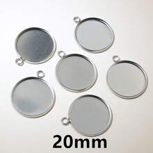 10pcs 8-30mm Inner Size Single Loop Stainless Steel Gold Color Pendant Cabochons Blank Base Tray DIY Jewelry Making Accessories Findings - Single Hanging - View 9