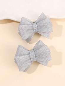 2pcs Gold Hair Bows For Toddler Girls Sparkling Gold Bow Hair Clips Gold Foil Mesh Hairpins Adorable Solid Color Barrettes Girls Holiday Party Headpiece Kids Baby Hair Accessories