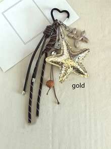 Yogodlns Móc khóa dây da Y2K, Móc khóa hình sao biển dễ thương, Móc khóa sao biển hoạt hình 3D, Mặt dây chuyền chống thất lạc điện thoại, Phụ kiện sao biển mùa hè, Móc khóa dây bện hình ngôi sao năm cánh thời trang, Quà tặng móc khóa đôi - Nhiều màu - Xem 4