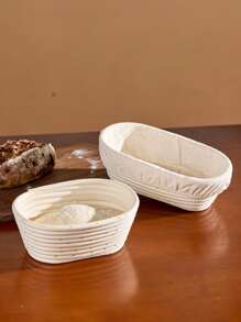 Cirelle 椭圆形发酵碗，手工藤条篮，带布盖，适合酸面团烘焙 - 非常适合万圣节、圣诞节、感恩节发酵和烘焙模具 - 橢圓發酵碗 - 查看 4